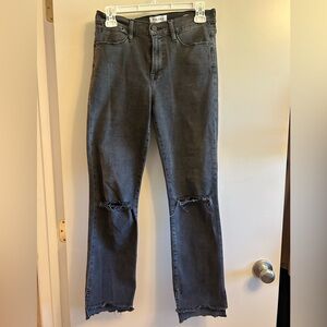 Frame Denim Distressed Straight Leg Jeans